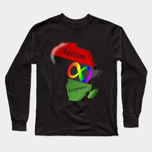 Black Autism Acceptance Long Sleeve T-Shirt by The Black Autist